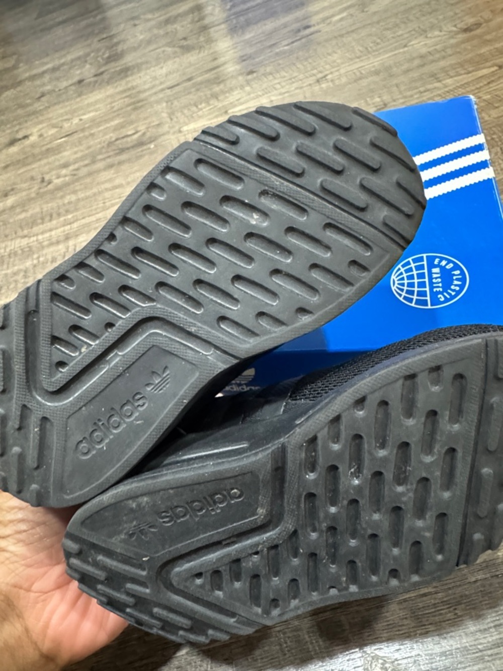 Adidas Black Toddler Sneakers Size 7 Triple Black Shoes - Picture 6 of 7